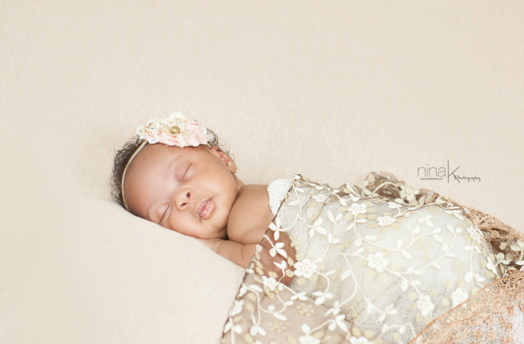 newborn in lace photography