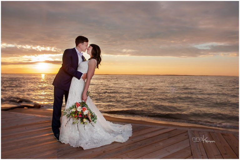 sunset bride groom