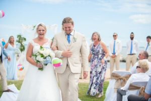 Wedding photography, married couple on beach in Maryland