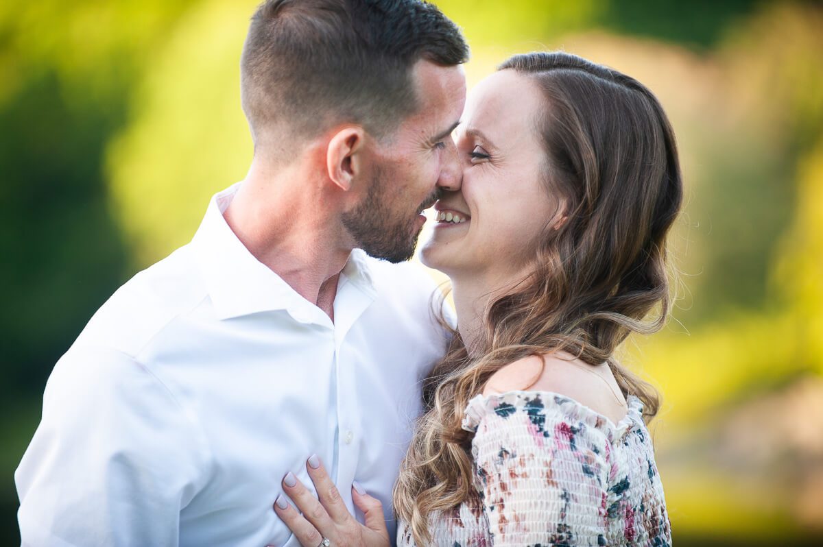 engagement portraits by Maryland wedding photographer, Nina K Photography, couple almost kissing
